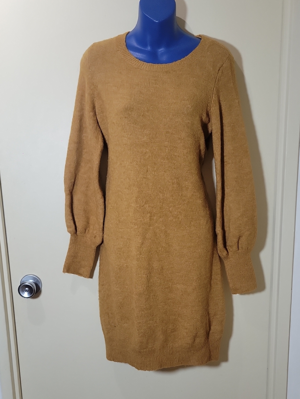 Cozy Yellow Knit Sweater Dress
